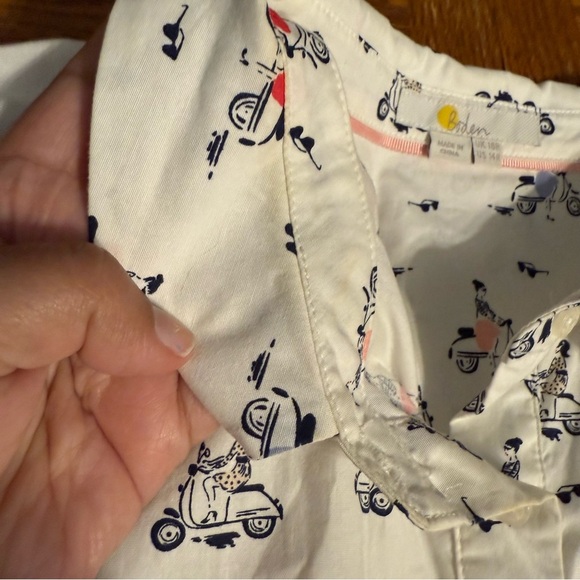 Boden Sophia Multicolor Vespa Moped Scooter Print Shirt Dress 14R Retro Inspired - Picture 16 of 16